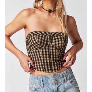 Free People Leilani gingham tube top